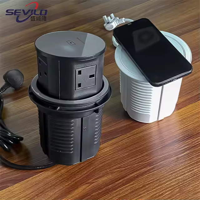 3 Outlets IP44 2 USB 1 Type-C Ports US Plug for Kitchen Use Intelligent Pneumatic Pop up Retractable Tabletop Power Strip Socket