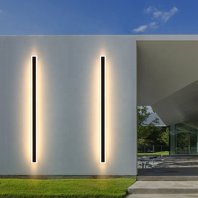 Outdoor Wall Mount LED Lighting Linear Light With Tempered Glass Diffuser Warm White & 6500K CCT for Tunnel & Solar Power Supply