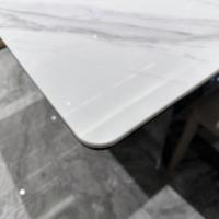 Moderner luxuriöser italienischer rechteckiger Esstisch aus gesintertem Stein mit Acryl ständer Bjflamingo Light Luxus italienischer Esstisch