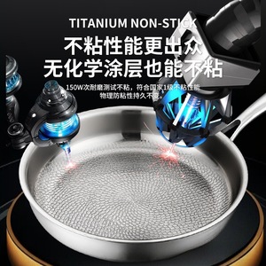 Stainless Steel Frying Pan 304 With Lid Nonstick For Gas And Induction Cooker - Product Image 5