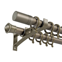 Tringles et rails à rideaux en aluminium, ensemble réglable, tuyau décoratif extensible, double tringle à rideaux pour hôtel, support