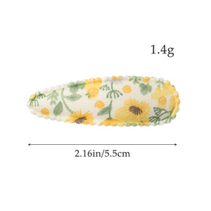 Niñas Impreso Floral Algodón Básico Snap BB Clip Dulce Bobby Horquilla Liso Rayas Accesorios para el cabello hechos a mano al por mayor - Product Image 3