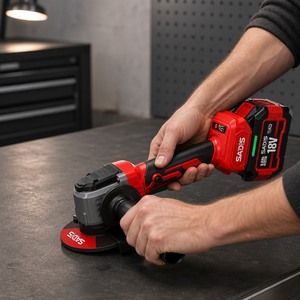 เครื่องตัดมุมไร้สายอุตสาหกรรมระดับมืออาชีพ 18V Brushless Direct Drive ใบตัดขนาด 4.5 มม. แบตเตอรี่ Li-ion 4.0Ah แบบ Paddle - Product Image 6