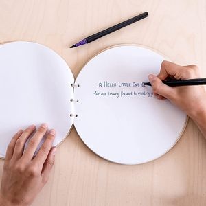 Olá bebê papel de madeira <span class=keywords><strong>Baby</strong></span> Shower Keepsake Guest Book para o presente do crescimento do bebê - Product Image 3