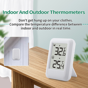 Ft0400 Mini kỹ thuật số trong nhà/ngoài trời Nhiệt kế 330 feet phạm vi 100m LCD hiển thị Nhựa nhiệt độ Monitor cho nhà bé phòng - Product Image 2