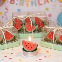 Neues Design Lustige Wassermelonenform Handgemachte Umweltfreundliche Kuchenkerzen für Heimdekoration Partys Diwali Vatertag