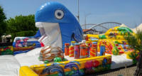 Jeu de baleine gonflable avec bouche ouverte et fermée et souffleur Campings et piscines Toboggan gonflable