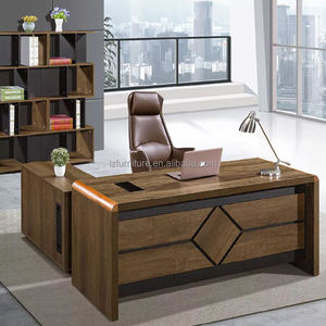 Meubles de bureau modernes en gros, bureau de direction en forme de L, bureau de patron de luxe - Product Image 2