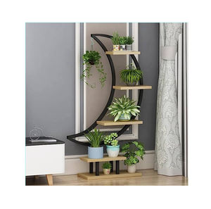 Scaffale per piante in metallo di grandi dimensioni con scaletta semicurva a forma di luna vaso di fiori per il giardino del Patio di casa <span class=keywords><strong>balcone</strong></span> - Product Image 1