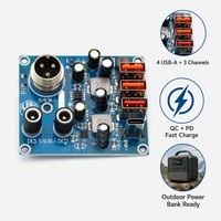 Module de circuit imprimé (PCBA) 4 ports USB 3 canaux à charge rapide QC PD pour batterie externe, circuit PCB FR-4 pour onduleur de stockage d'énergie extérieur DIY