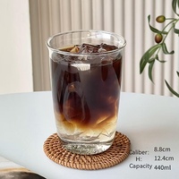 Gobelet en verre borosilicate transparent résistant aux hautes températures pour boissons froides, idéal pour le café glacé et les boissons américaines, 460 ml