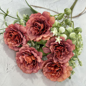 Planta de Lirio Artificial para Decoración de Bodas y Eventos, 5 Ramas, Material para Arreglos Florales de Boda en Color Lila Otoñal - Product Image 5