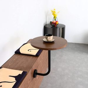 <span class=keywords><strong>Table</strong></span> basse ronde en bois de style industriel en forme de L avec base en métal <span class=keywords><strong>murale</strong></span> pour meubles de salon d'extérieur d'hôtel - Product Image 3