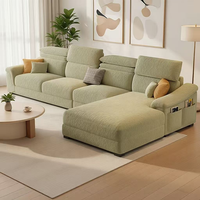 Canapé d'angle en chenille Rosegia avec chaise longue, caractéristiques réglables, design nordique moderne, tissu amovible et lavable, pour salon