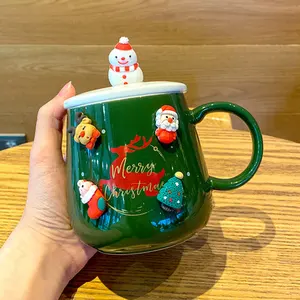 Produsen kustom cangkir kopi OEM warna berubah cangkir air sublimasi ajaib Muggradient warna Natal keramik Mug hadiah kotak