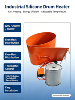 Chauffe-tambour économe en énergie 200L, ceinture chauffante pour fût, pour résine chimique et adhésif, qualité industrielle avec thermostat
