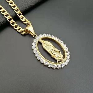 Joyería Unisex al por Mayor, Colgante de Virgen María en Acero Inoxidable Chapado en Oro - Product Image 5