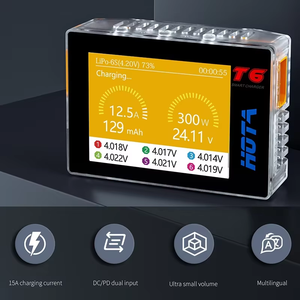 HOTA <span class=keywords><strong>T6</strong></span> 300W 15A Akkuladegerät LiHv Lipo NiMh Li-Ion Ni-Cd Digitales RC-Ladegerät 1-6S Lipo Balance-Ladegerät Entladegerät - Product Image 3