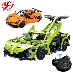 Cada briques enfant Simulation vert sport voiture bricolage assemblé bloc construction jouets <span class=keywords><strong>RC</strong></span> voiture Technic jouets C51007W - Product Image 1