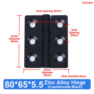 गुणवत्ता की गारंटी 80*65*5.5mm औद्योगिक दरवाजा रसोई अलमारी काज जस्ता मिश्र धातु मजबूत टिका फर्नीचर टिका - Product Image 2
