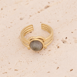 Nouveau Fine Hexagram Love Turquoise Bague En Acier Inoxydable Ensemble Personnalité Or 18k Non-fading Diamant Ouvert Bague Réglable Pour Les Femmes - Product Image 5