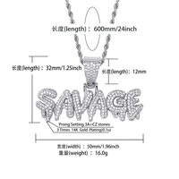 Collier pour homme Hip Hop SANAGE avec pendentif lettre micro-pavé CZ Iced Out, bijou tendance pour rappeur, accessoire de mode