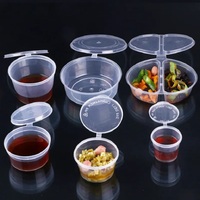 Groothandel 1/1.5/2/3/3.5/4/4.5/5 Oz Mini Afhaalrestaurant Wegwerp Plastic Helder Lekvrij Deksel Jelly Cup Sauce Cup