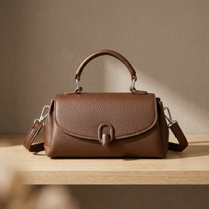 Bolso de Hombro de PU Marrón para Mujer con Asa Superior Única y Correa Ajustable, Diseño Minimalista y Moderno para Uso Diario - Product Image 2