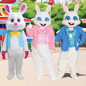 Unisex Adulto Conejito de Pascua <span class=keywords><strong>Pareja</strong></span> <span class=keywords><strong>Disfraz</strong></span> Conejo de Dibujos Animados Onesie Pijamas Mascota de Felpa Cosplay Traje para Fiestas Celebraciones - Product Image 6