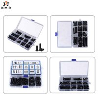 Kit de vis en vrac en acier au carbone et acier inoxydable, plaqué zinc noir, pour la vente en gros, la réparation de meubles et automobile