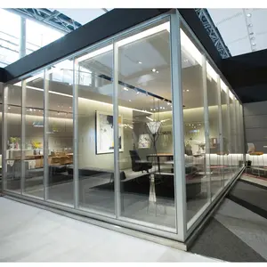 Divisores de pared de vidrio para oficina, divisores de aluminio a prueba de sonido