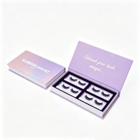 Boîtes cadeaux rigides en forme de livre avec fermeture magnétique, logo imprimé rose mat personnalisé, emballage de luxe pour faux cils