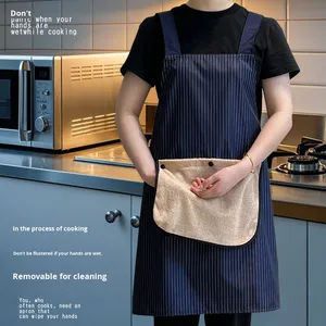 2025 New Detachable Thickened Hand Towel Bib <b>Apron</b> Waterproof Oilproof Unisex High-end Youthful Minimalist Home <b>Kitchen</b> - Product Image 4