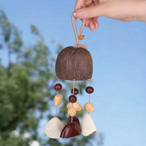 Wholesale Natural Fruit Shell <b>Wind</b> <b>Chime</b> Hand‑crafted Bodhi Seed Bell Pendant - Product Image 4