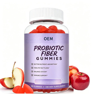 Gummies de fibres probiotiques pour le soutien digestif et la <span class=keywords><strong>flore</strong></span> <span class=keywords><strong>intestinale</strong></span> saine, 60 unités, complément <span class=keywords><strong>alimentaire</strong></span> - Product Image 1