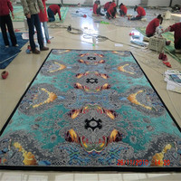 Tapis touffeté à la main en laine/soie à poils hauts Nouveau design Plancher de chambre à coucher
