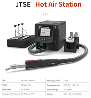Station de Retravail à Air Chaud de Précision JTSE pour Réparation d'Outils de Soudage SMD, Équipement Original d'Usine JBC, Garantie 1 An, 150-450°C, 700W