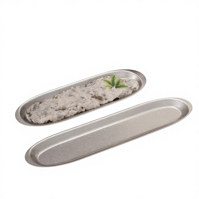 YolecenVintage Stainless Steel Strip Plate Hot Pot Shop Shrimp Sliding Plate Beef Ball Plate Sushi Plate Barbecue Plate