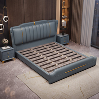 Modernes Luxuriöses Komfortables Bett mit Kiefernholzrahmen, King-Size, Lederpolsterung, Gesteppt, mit Stauraum, Weicher Bettkasten, Langlebig 3-5 Jahre