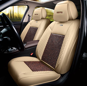 Funda de Asiento de Coche de Cuero de Alta Calidad y Cuentas de Madera para Clase E para <span class=keywords><strong>Golf</strong></span> CC - Uso en Verano, Ajuste Universal, Diseño Deportivo - Product Image 2
