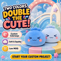 Boneka Slime Custom Dua Warna Lembut Empuk Hewan Boneka Kawaii Grosir Hadiah Anak MOQ Rendah