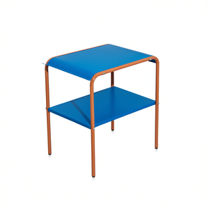 Table d'appoint BANACO Penta 44x52.5x80cm, structure en métal, rangement à deux niveaux, design moderne, meubles de salon - Product Image 2