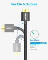Cable de datos SUNGUY de nailon trenzado tipo C a Micro-B, cable de carga rápida para teléfono, portátil, cable de carga USB, cavo di ricarica