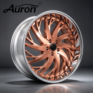 Rueda Auron de Aleación de Aluminio Dorada de Múltiples Radios, de 2 Piezas, para Modificación y Mejora de Automóviles de Pasajeros - Product Image 1