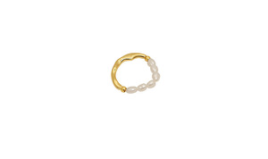 Anillo <span class=keywords><strong>De</strong></span> Perlas <span class=keywords><strong>De</strong></span> agua dulce para mujer, joyería coreana, 6 anillos <span class=keywords><strong>De</strong></span> empalme <span class=keywords><strong>De</strong></span> <span class=keywords><strong>Metal</strong></span> chapado en oro para niña - Product Image 4
