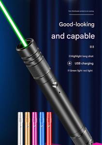 Pointeur laser vert d'extérieur en gros, jouet pour animaux de compagnie, lampe torche USB rechargeable, stylo rouge portable pour le camping - Product Image 6