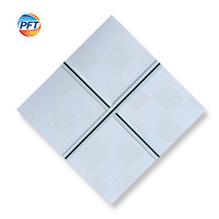 Placa de Techo Cuadrada Moderna de PVC y Yeso, Resistente al Fuego, Impermeable y a la Humedad, para Centros Comerciales, Hoteles, Hospitales, Gimnasios y Talleres