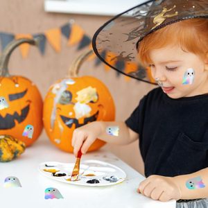 Etiqueta Metálica Holográfica Láser con Diseño de Fantasma Alienígena para Halloween, Ideal para Festivales, Fiestas, Promociones, Supermercados, Reutilizable e Impermeable - Product Image 4