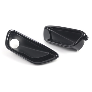 Fog Light Bezels For 2016-2020 Jeep Grand Cherokee Glossy Black <b>ABS</b> Pair Front Bumper Lower Trim Cover - Product Image 1