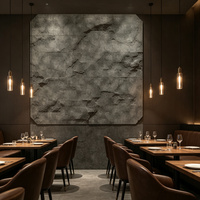 Plaques de placage en pierre PU 3D 2400*600mm - Panneaux de pierre artificielle légers et faciles à installer pour la décoration intérieure commerciale